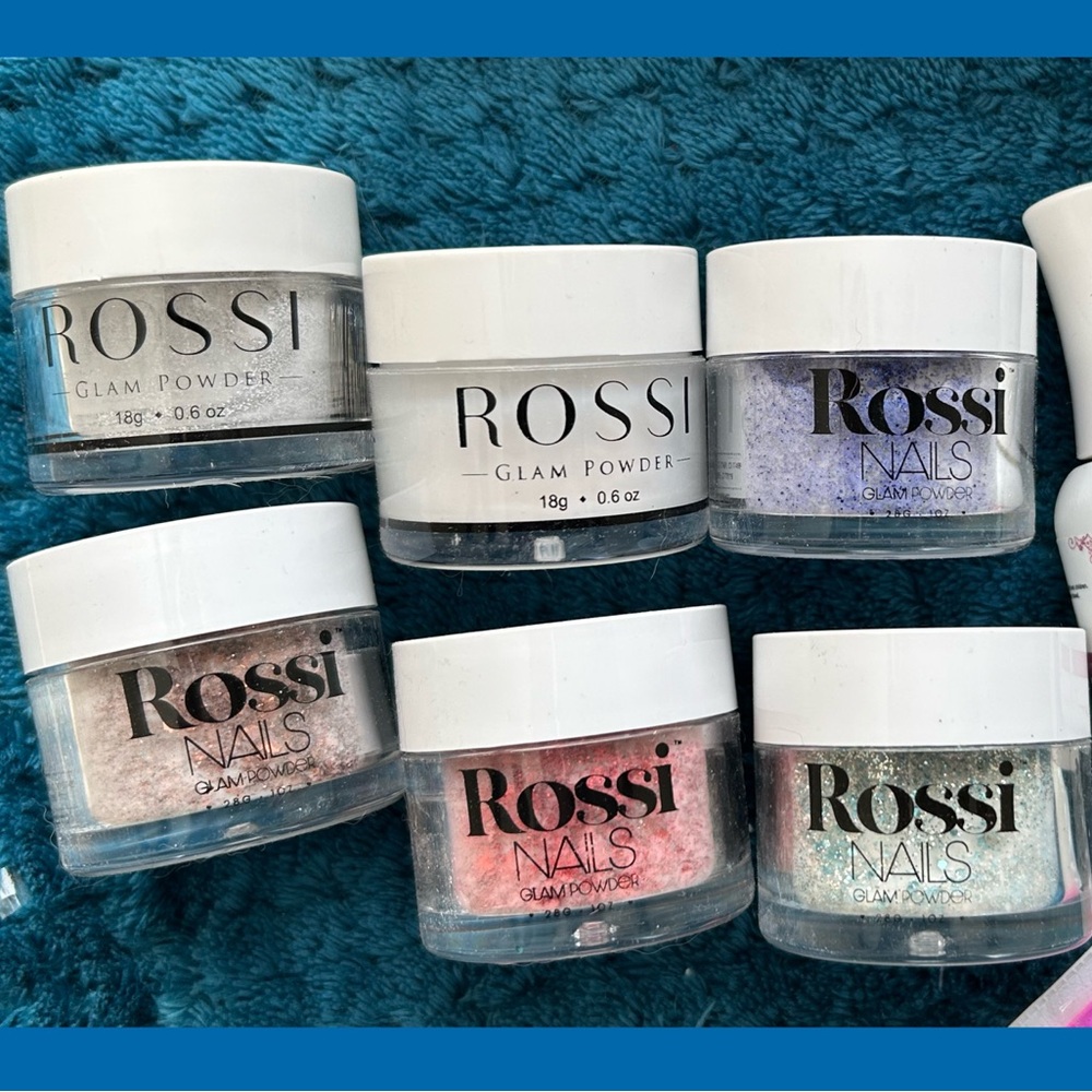 Rossi Dip Nail Glam Powder Bundle of 6 Colors